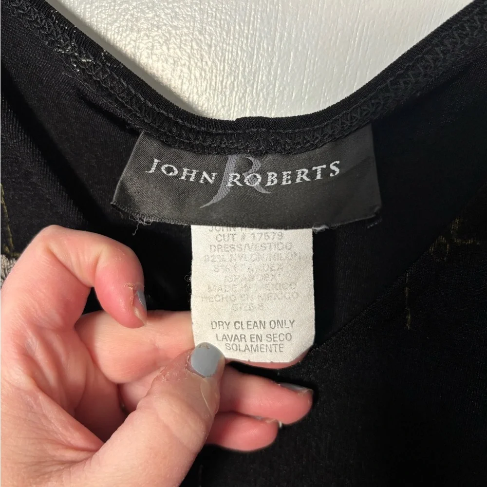 John Robert’s Black and Pink Floral Midi Dress Fairy Bohemian Cottagecore - Picture 2 of 5